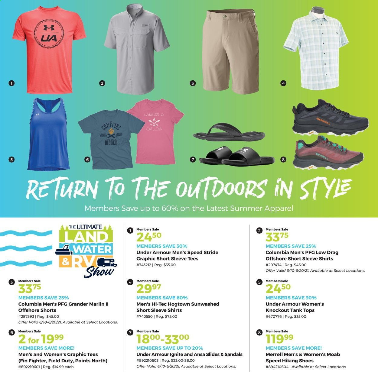 thumbnail - Camping World Flyer - 06/08/2021 - 07/04/2021 - Sales products - marlin, HI-TEC, Under Armour. Page 8.