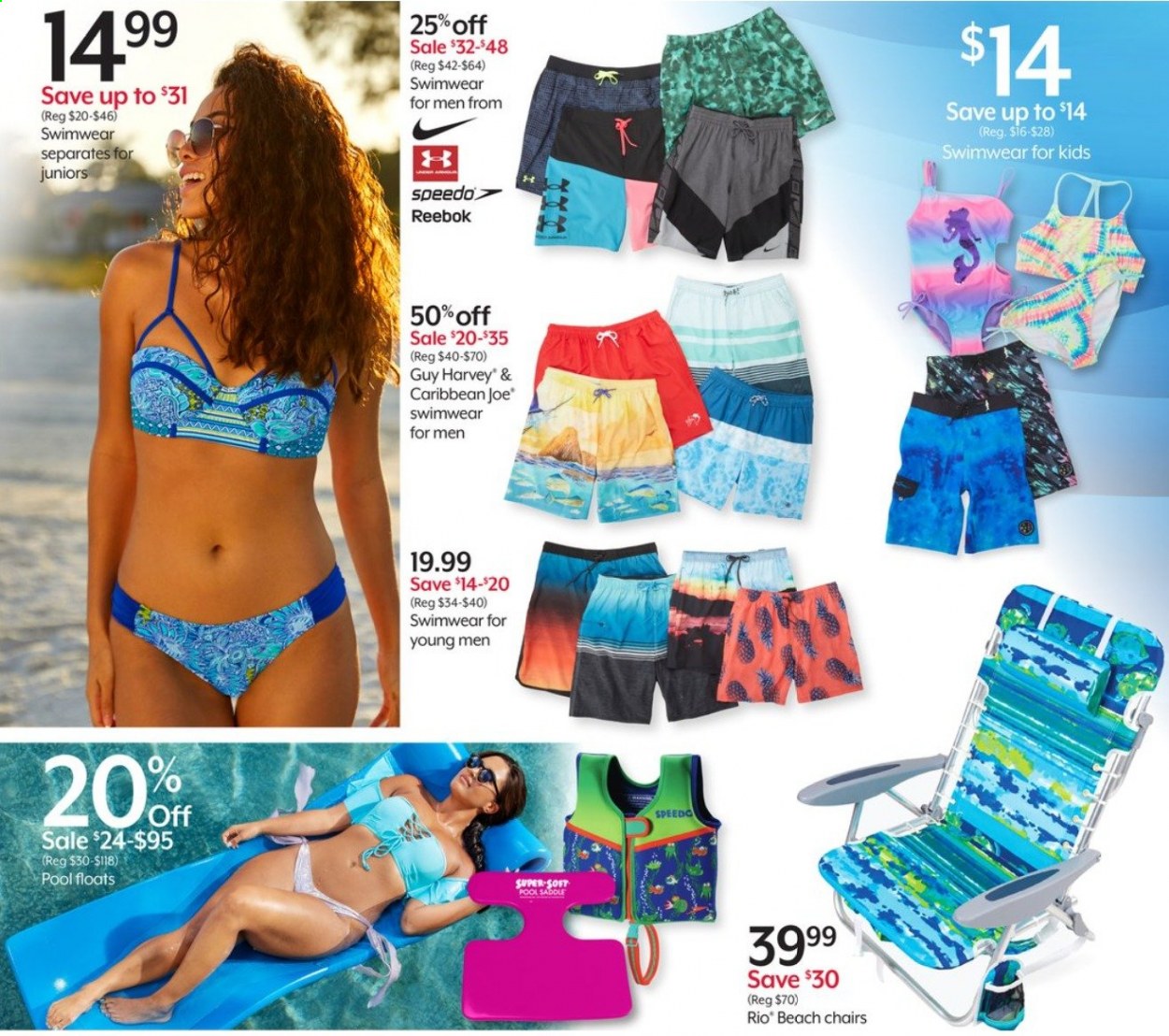 thumbnail - Bealls Florida Flyer - 06/09/2021 - 06/15/2021 - Sales products - Reebok, beach chair, swimming suit. Page 7.