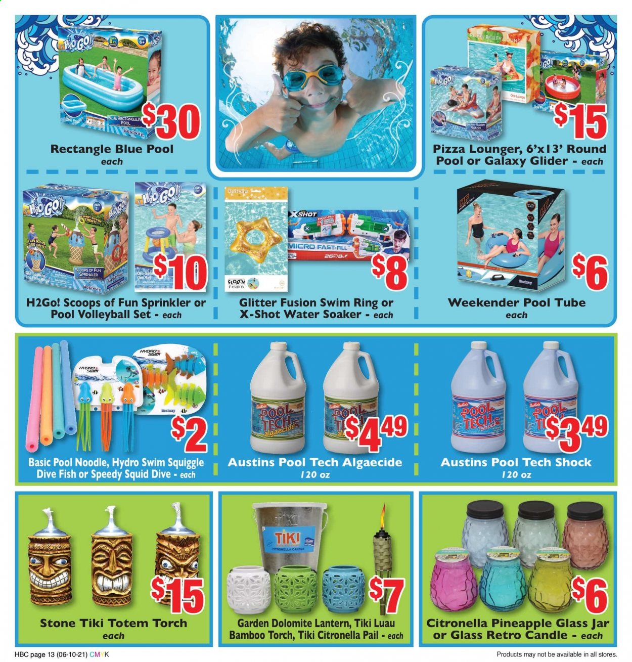 thumbnail - Weis Flyer - 06/10/2021 - 07/15/2021 - Sales products - pineapple, squid, fish, pizza, noodles, rice, glitter, candle, lantern, Toss game, soaker. Page 13.