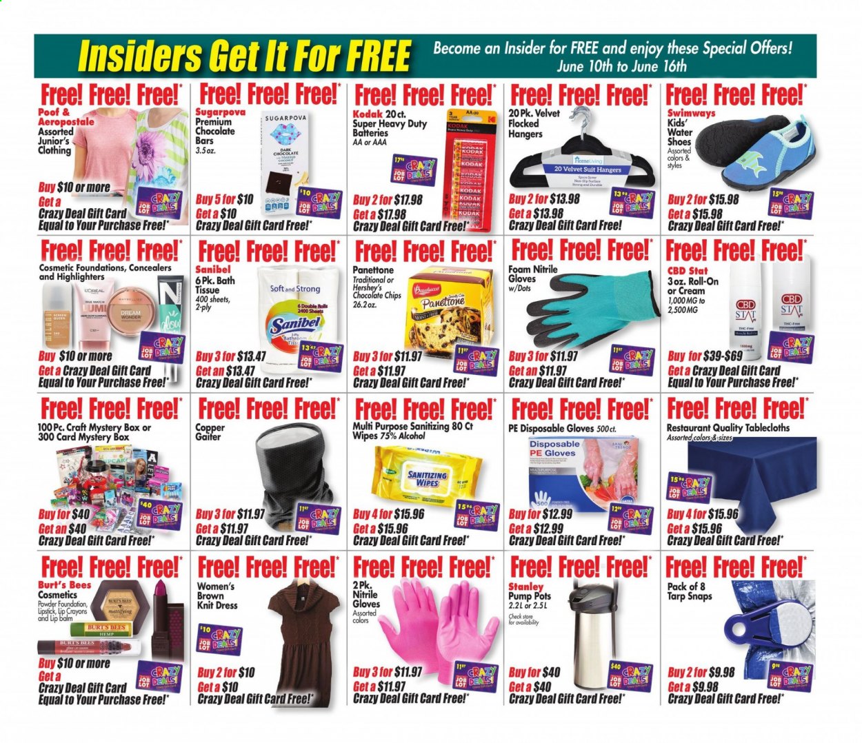 thumbnail - Ocean State Job Lot Flyer - 06/10/2021 - 06/16/2021 - Sales products - shoes, bath tissue, wipes, antiseptic wipes, pot, battery, tablecloth, dress, gloves, Stanley, pump. Page 12.
