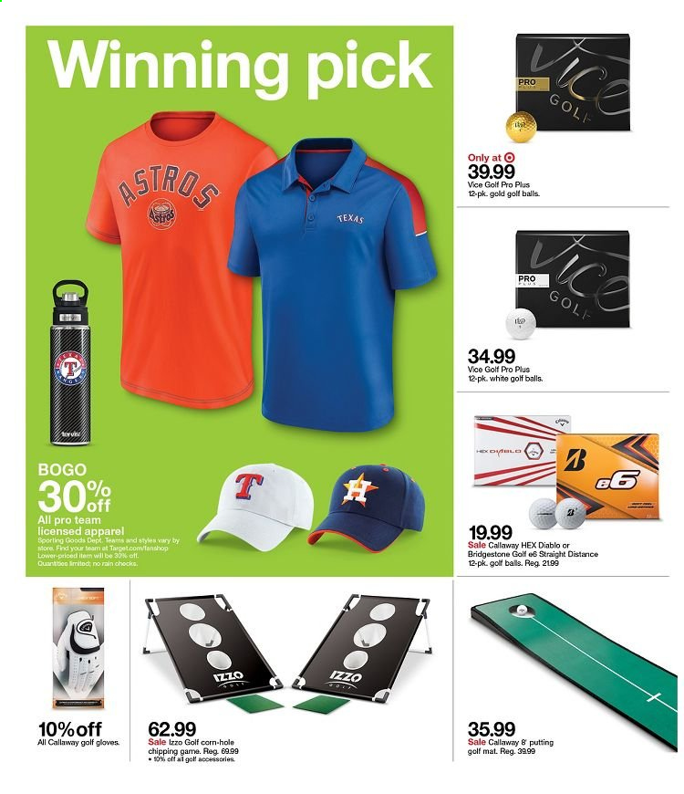 thumbnail - Target Flyer - 06/13/2021 - 06/19/2021 - Sales products - Callaway, corn, Target, gloves, golf gloves, golf balls. Page 8.