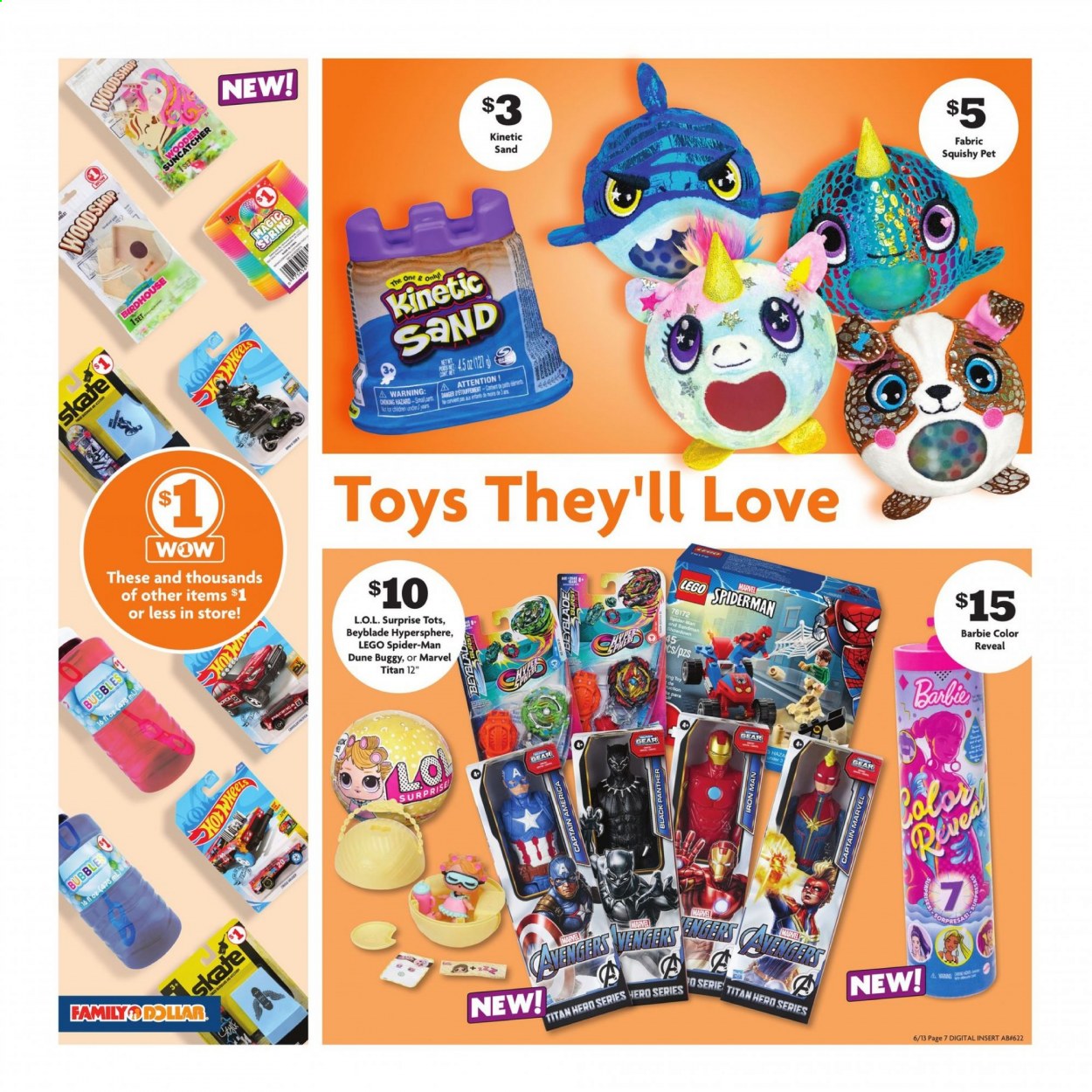thumbnail - Family Dollar Flyer - 06/13/2021 - 06/20/2021 - Sales products - Avengers, Spiderman, Barbie, birdhouse, LEGO, toys, BeyBlade, L.O.L. Surprise. Page 10.