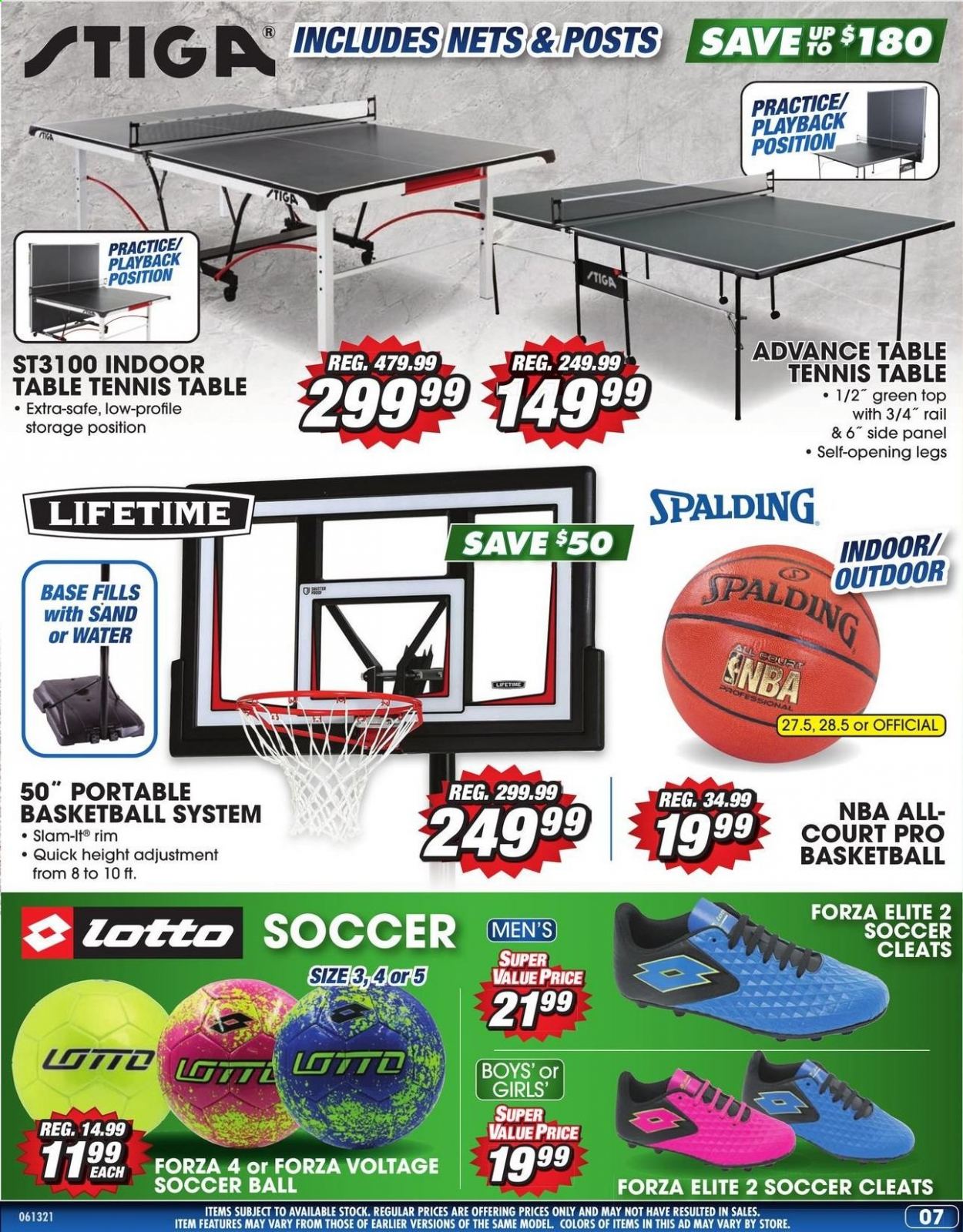 thumbnail - Big 5 Flyer - 06/13/2021 - 06/19/2021 - Sales products - Lotto, Spalding, soccer cleats, basketball, table tennis table, cleats. Page 8.