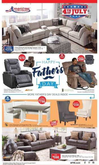 American Furniture Warehouse Flyer - 06.20.2021 - 06.26.2021.