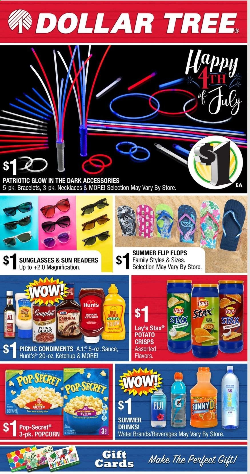 thumbnail - Dollar Tree Flyer - 06/21/2021 - 07/04/2021 - Sales products - butter, Lay’s, popcorn, mustard, ketchup. Page 1.