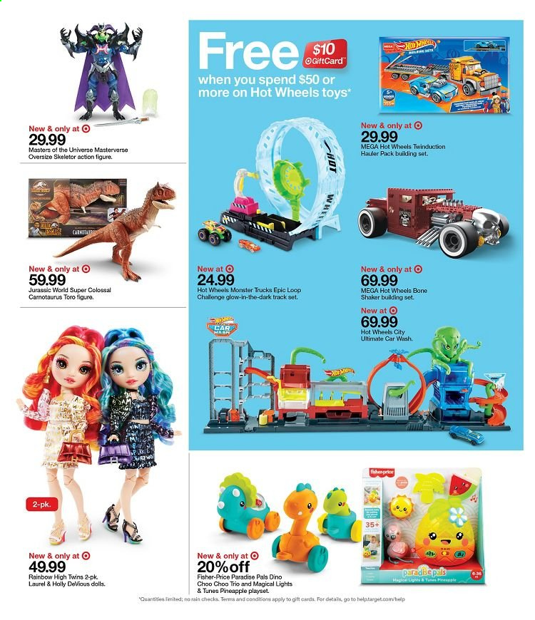thumbnail - Target Flyer - 06/27/2021 - 07/03/2021 - Sales products - pineapple, Monster, shaker, building set, doll, play set, toys, Hot Wheels, Fisher-Price. Page 6.
