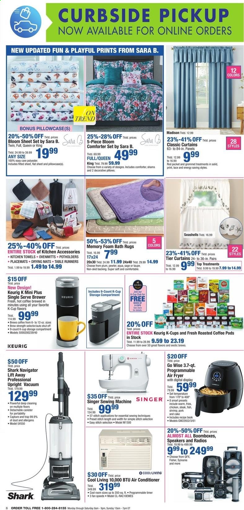 thumbnail - Boscov's Flyer - 07/01/2021 - 07/07/2021 - Sales products - bath foam, conditioner, canister, Sylvania, table runner, placemat, kitchen towels, comforter, pillow, pillowcase, curtain, bath mat, table. Page 6.