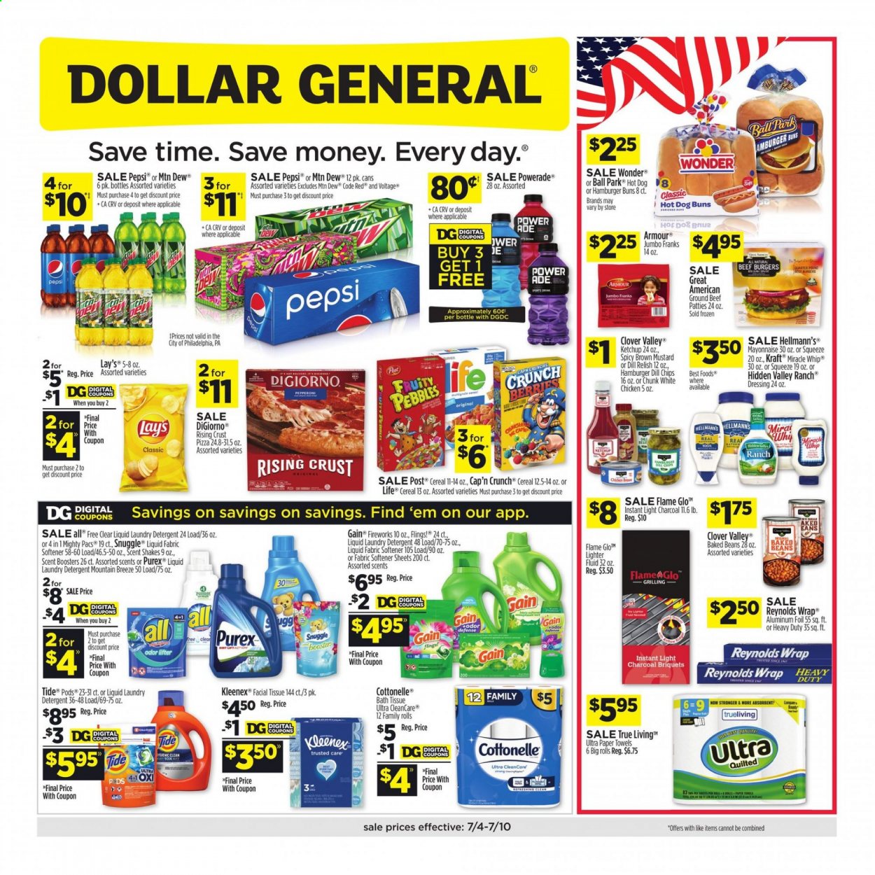 Dollar General ad - 07/04/2021 - 07/10/2021. Page 1