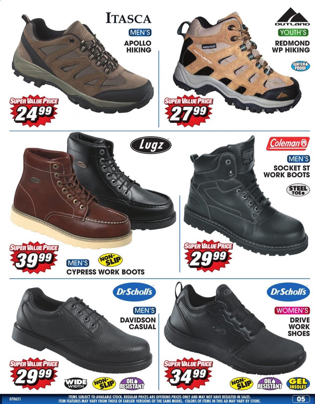 thumbnail - Big 5 Flyer - 07/06/2021 - 07/10/2021 - Sales products - boots, shoes, Itasca, Dr. Scholl's, Lugz, Coleman. Page 6.