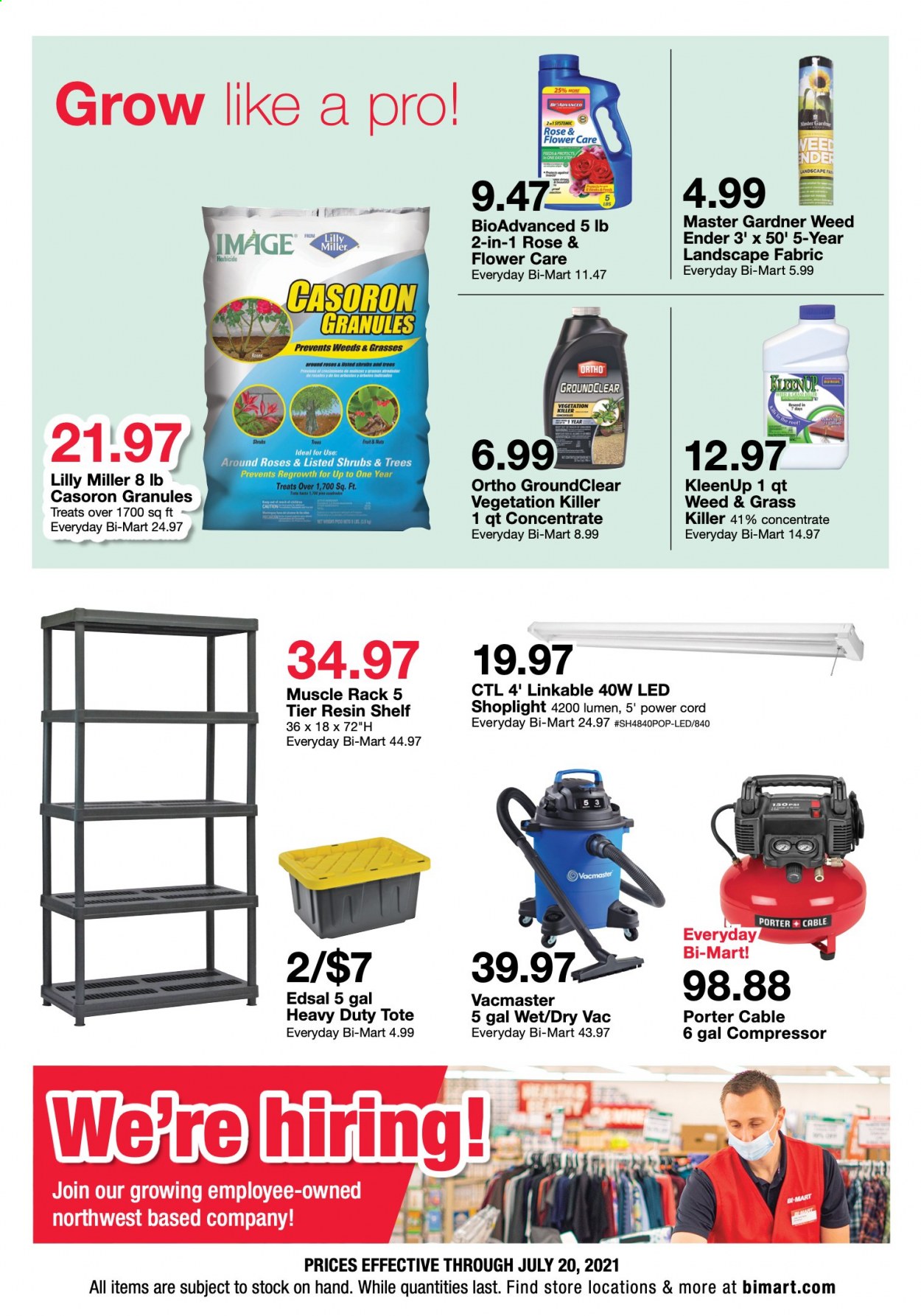 thumbnail - Bi-Mart Flyer - 07/07/2021 - 07/20/2021 - Sales products - shelves, tote, wine, rosé wine, Miller, vacuum cleaner, rose. Page 2.