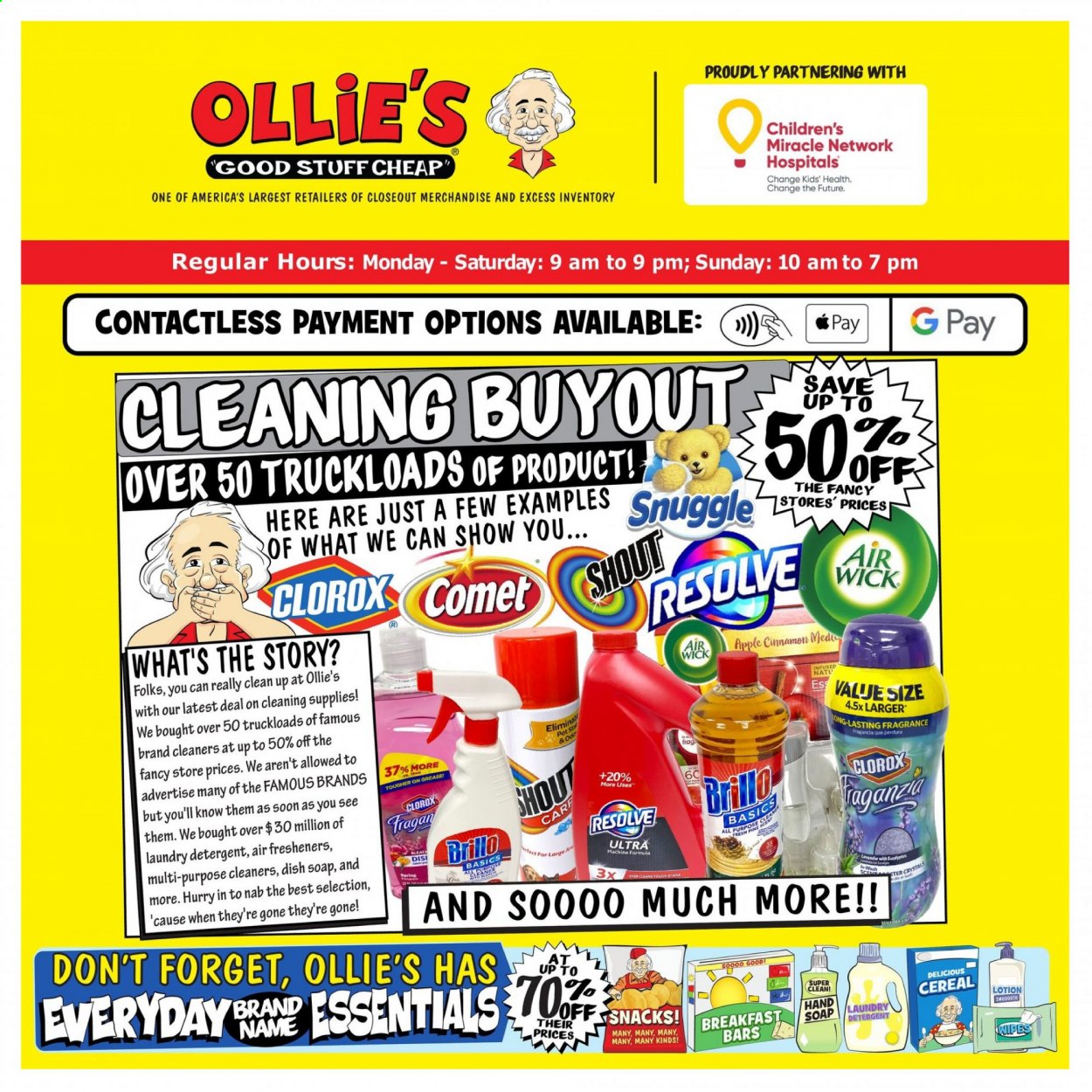 thumbnail - Ollie's Bargain Outlet Flyer - 07/08/2021 - 07/14/2021 - Sales products - hand soap, soap, air freshener, Air Wick. Page 1.