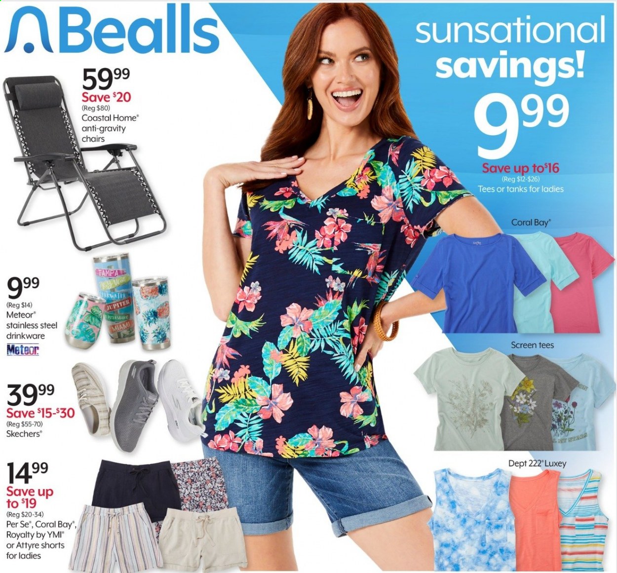 thumbnail - Bealls Florida Flyer - 07/14/2021 - 07/20/2021 - Sales products - Skechers, Dept 222, shorts, Coral Bay. Page 1.