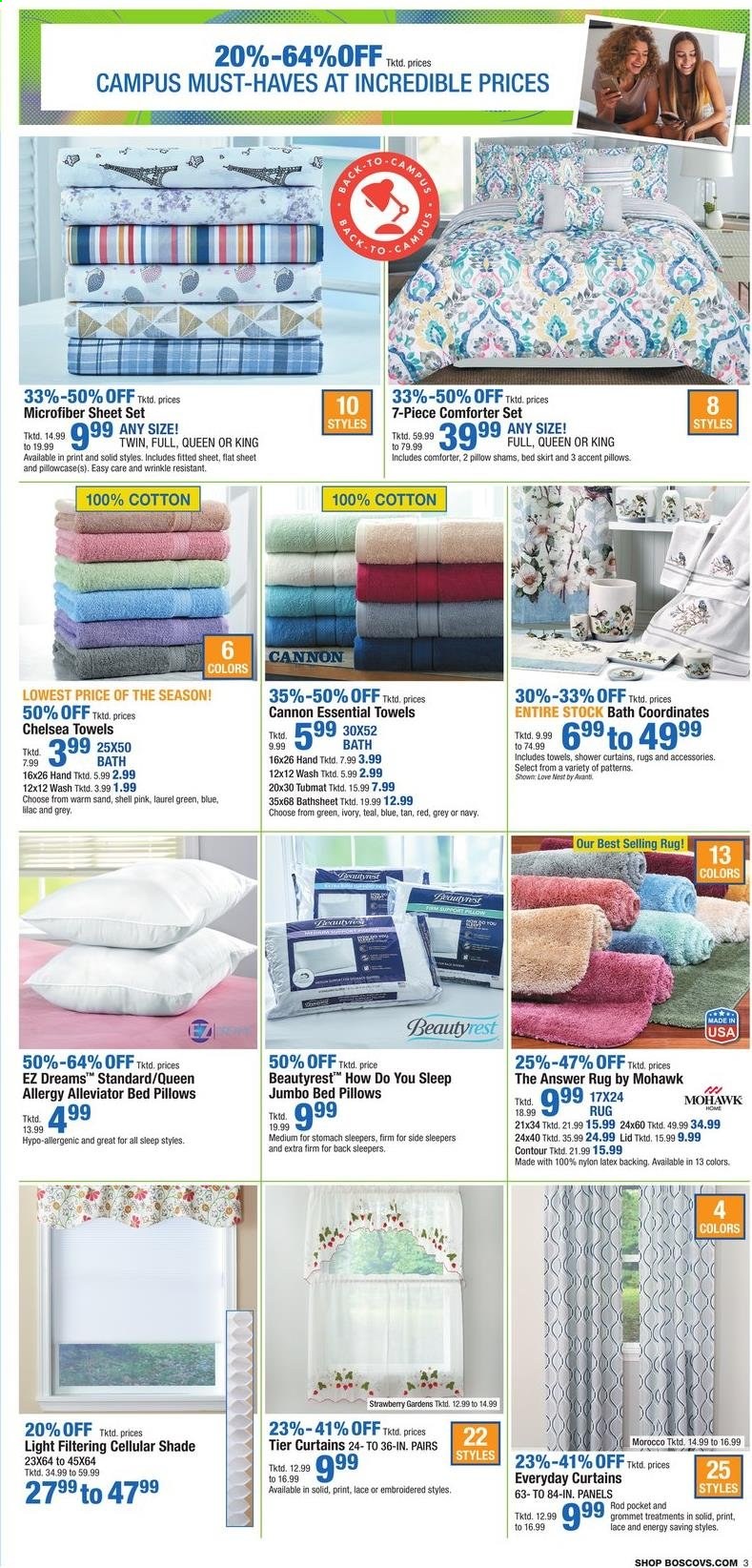 thumbnail - Boscov's Flyer - 07/15/2021 - 07/21/2021 - Sales products - lid, comforter, pillow, pillowcase, curtain, towel. Page 3.