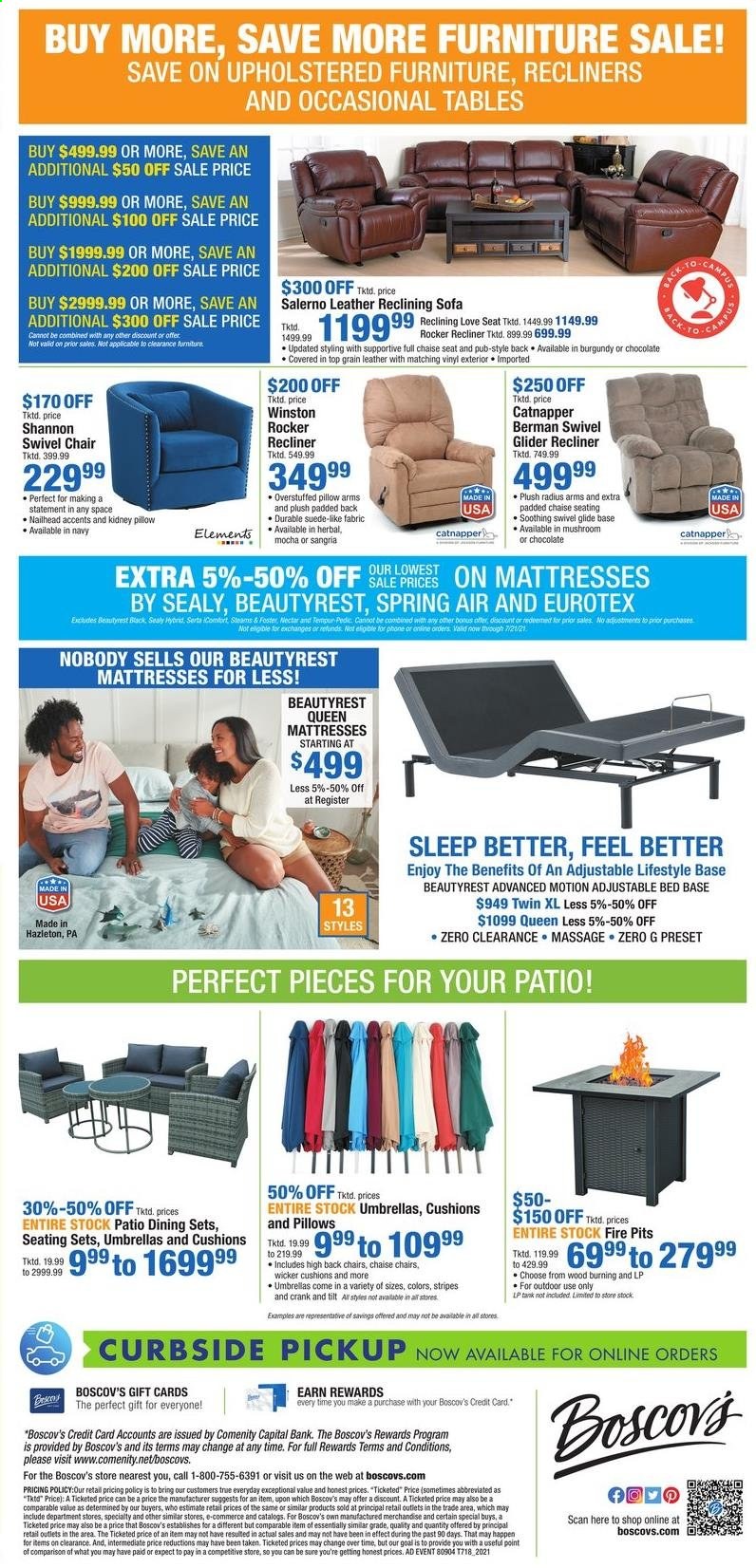 thumbnail - Boscov's Flyer - 07/15/2021 - 07/21/2021 - Sales products - Sure, cushion, bed, mattress, table. Page 10.