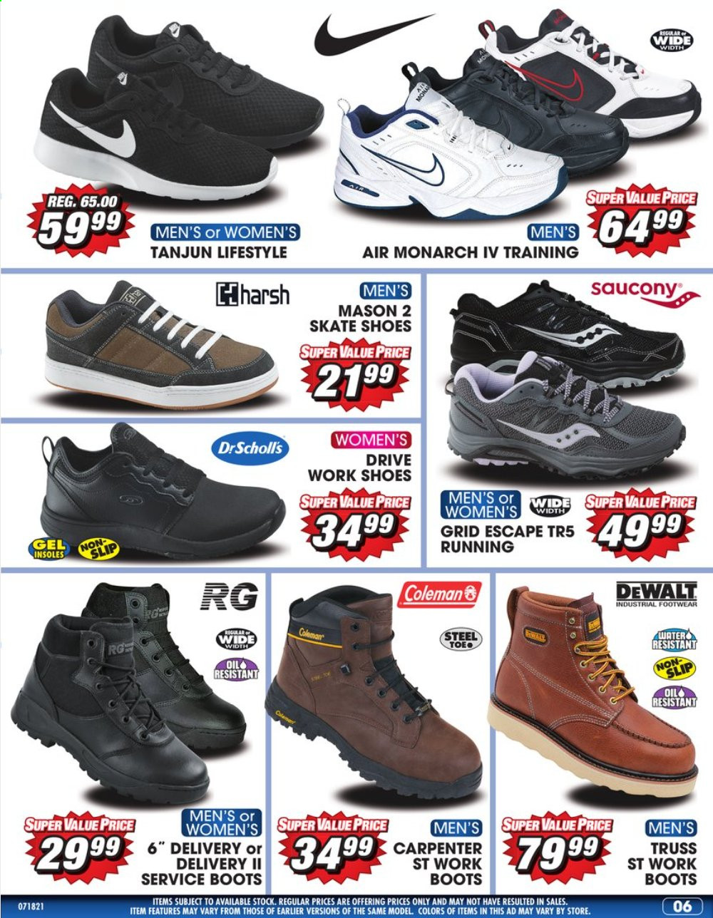 thumbnail - Big 5 Flyer - 07/18/2021 - 07/24/2021 - Sales products - boots, shoes, Dr. Scholl's, Air Monarch, Saucony, Coleman. Page 7.