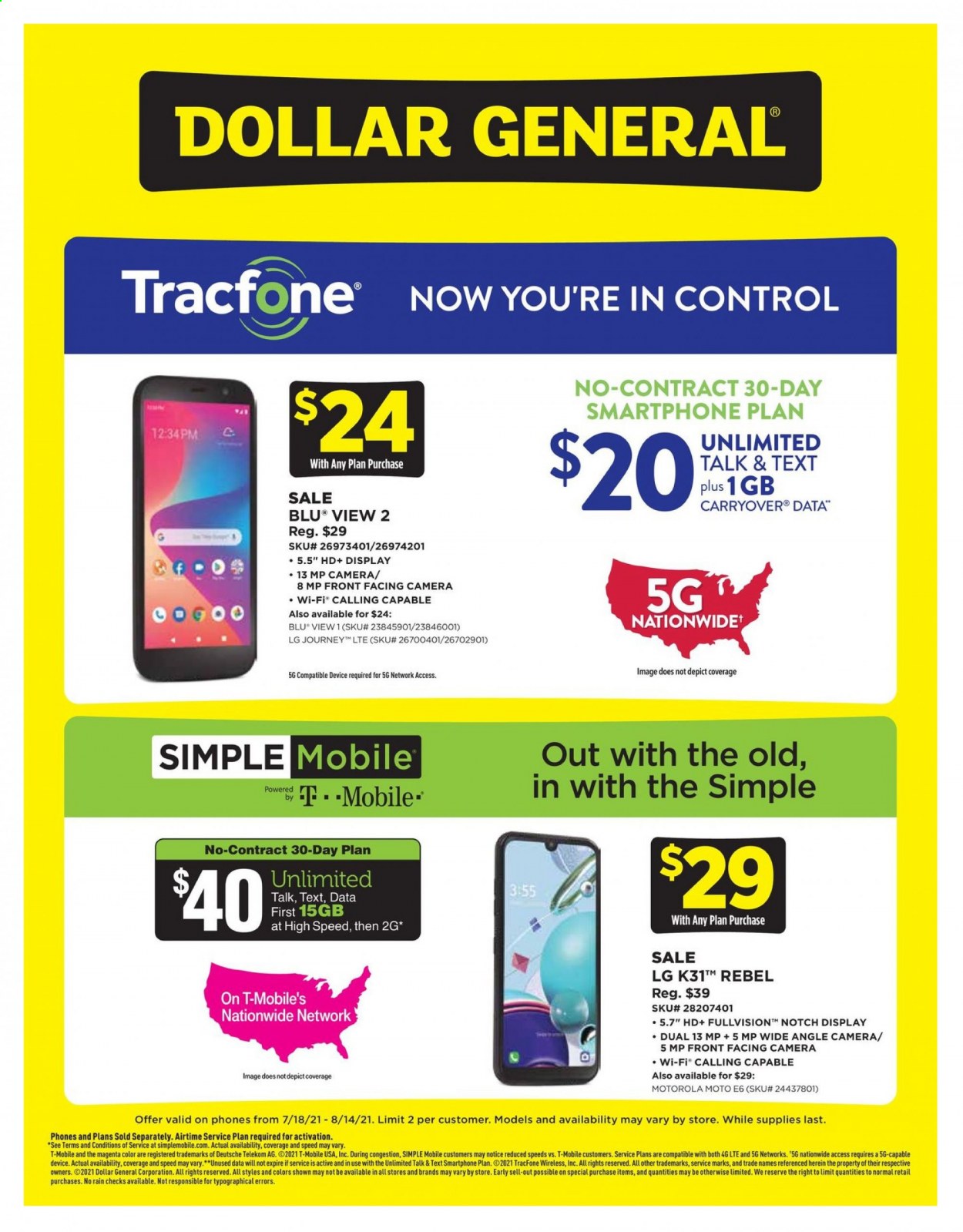Dollar General ad - 07/18/2021 - 07/24/2021. Page 1