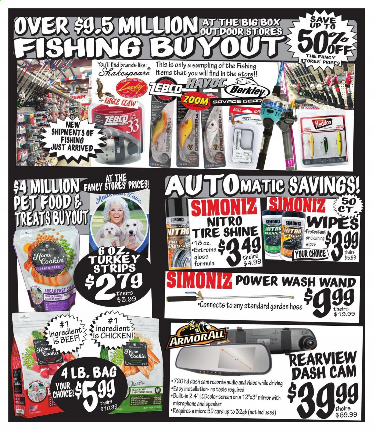 thumbnail - Ollie's Bargain Outlet Flyer - 07/23/2021 - 08/04/2021 - Sales products - scale, animal food, mirror, dashboard camera, cleansing wipes, tyre shine. Page 4.