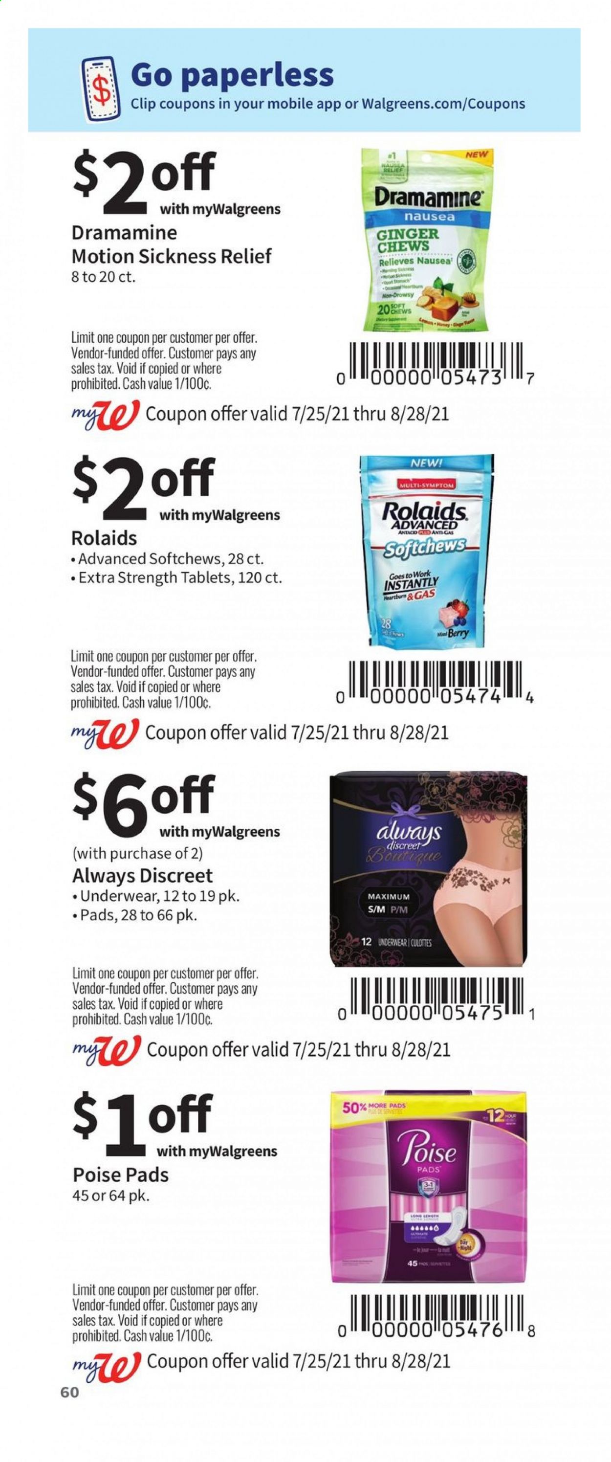Walgreens ad - 07/25/2021 - 08/28/2021. Page 60