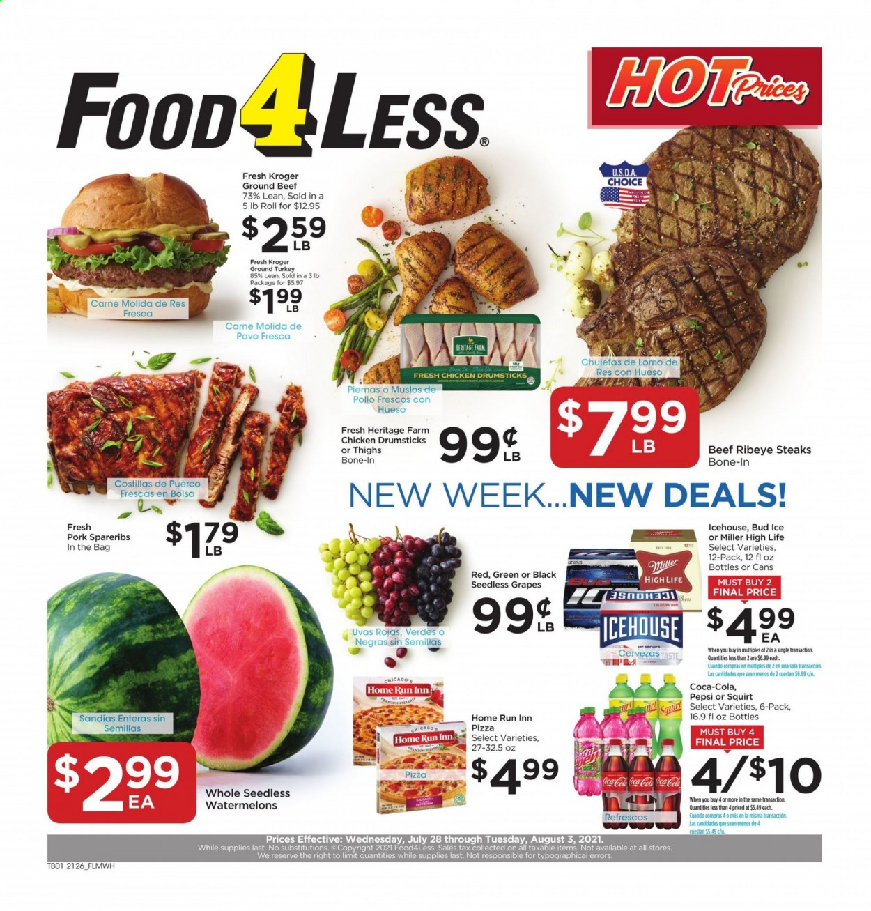 Food 4 Less ad - 07/28/2021 - 08/03/2021. Page 1