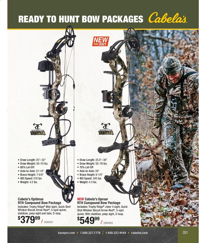 thumbnail - Cabela's Flyer - Sales products - compound bow. Page 281.