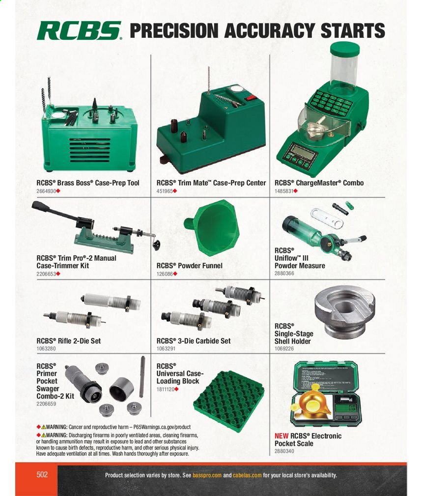 thumbnail - Cabela's Flyer - Sales products - holder, trimmer, Shell. Page 502.