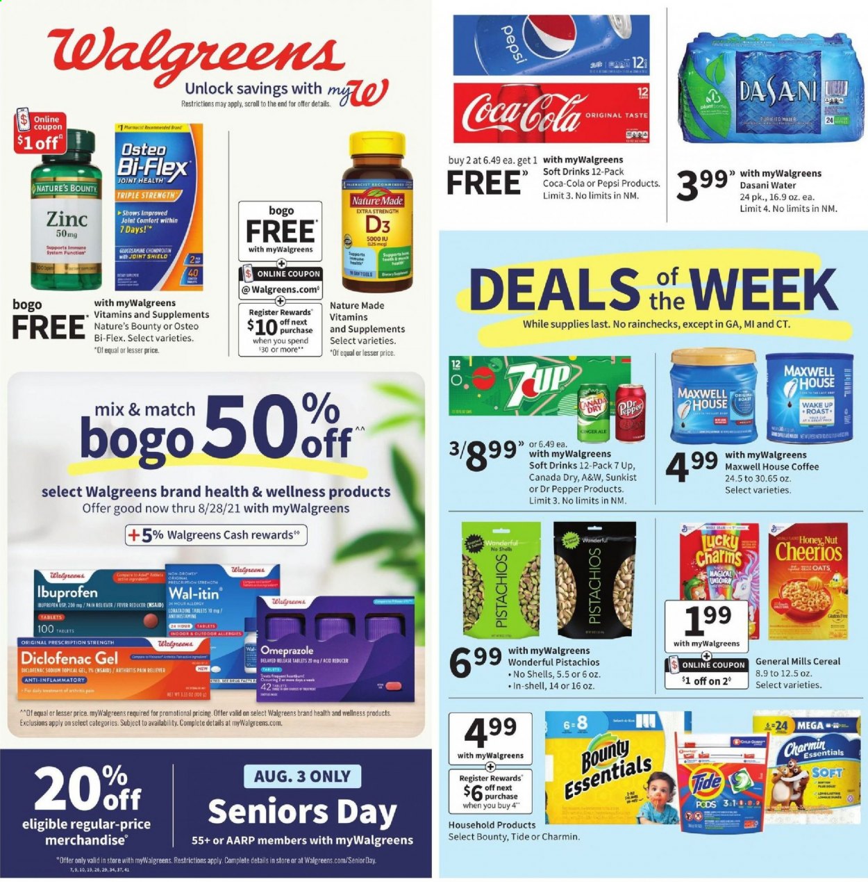 Walgreens ad - 08/01/2021 - 08/07/2021. Page 1