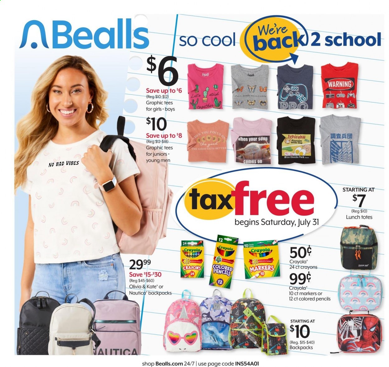 thumbnail - Bealls Florida Flyer - 07/28/2021 - 08/03/2021 - Sales products - tote. Page 1.