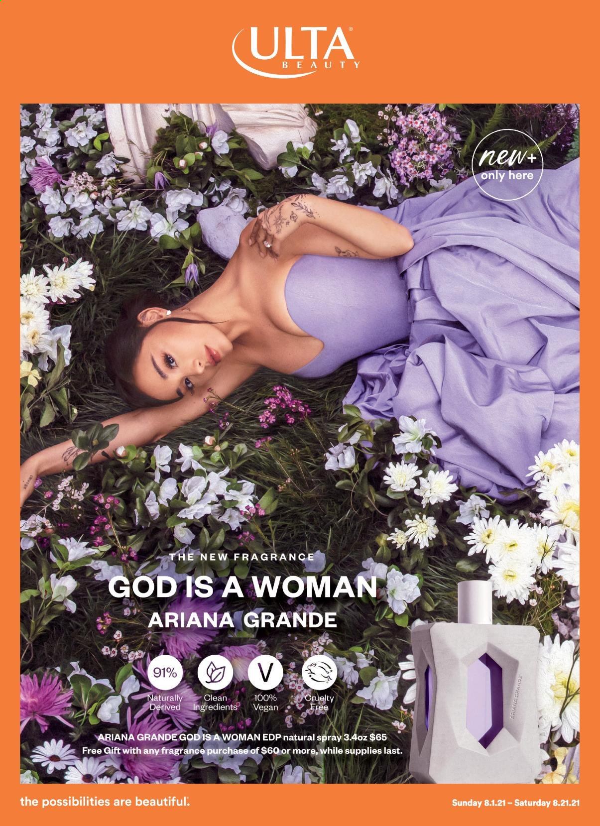 thumbnail - Ulta Beauty Flyer - 08/01/2021 - 08/21/2021 - Sales products - eau de parfum, fragrance. Page 1.