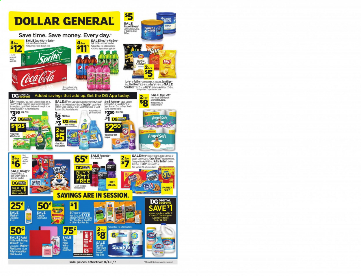Dollar General ad - 08/01/2021 - 08/07/2021. Page 1