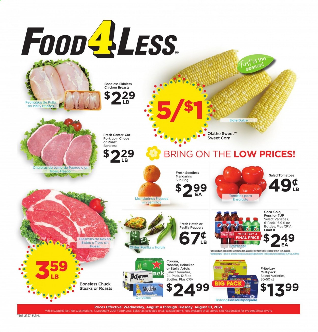 Food 4 Less ad - 08/04/2021 - 08/10/2021. Page 1