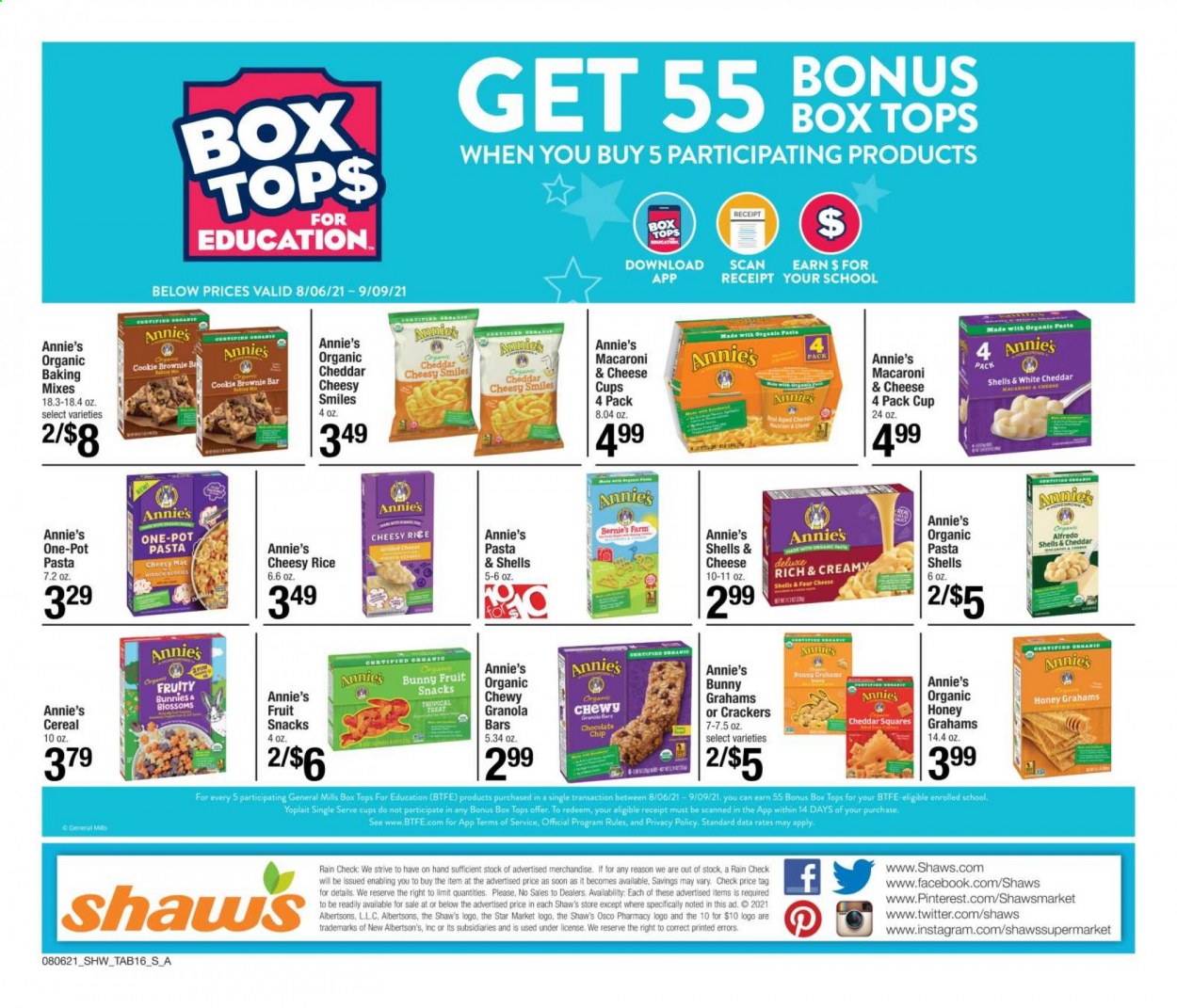 Shaw’s ad - 08/06/2021 - 09/09/2021. Page 16