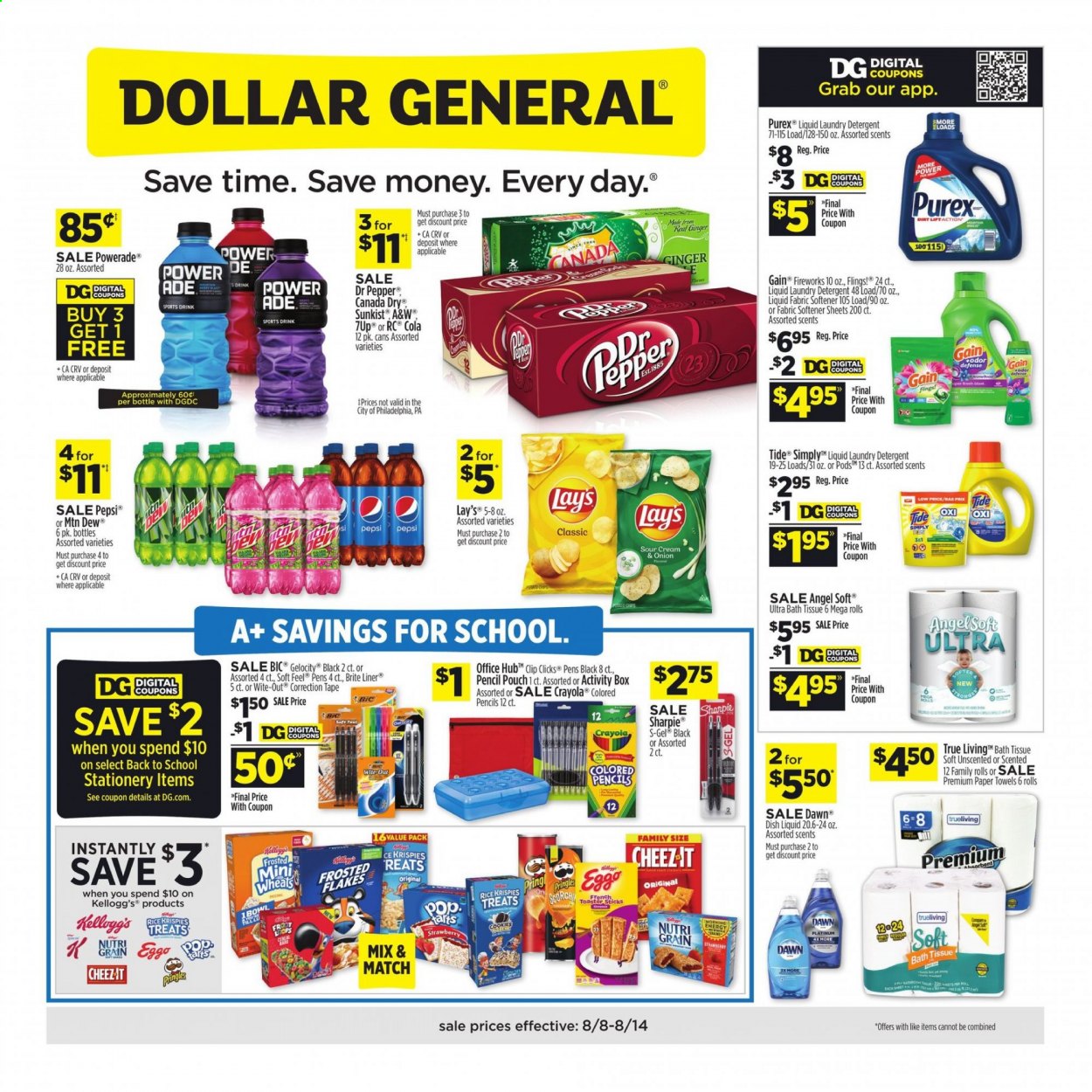 Dollar General ad - 08/08/2021 - 08/14/2021. Page 1