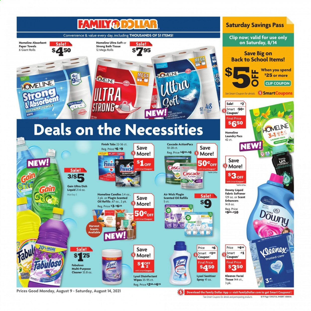 Family Dollar ad - 08/09/2021 - 08/14/2021. Page 1