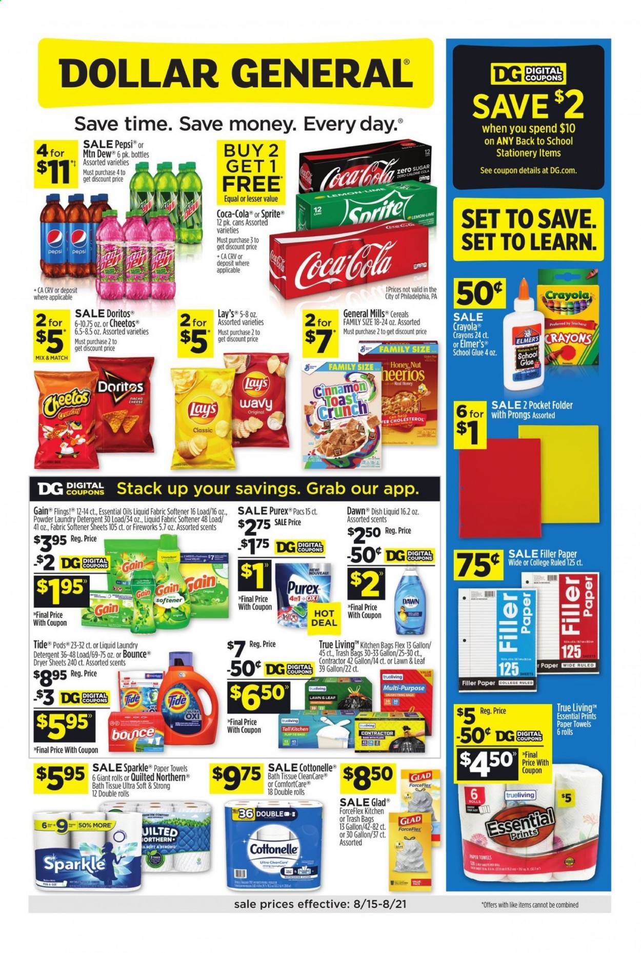 Dollar General ad - 08/15/2021 - 08/21/2021. Page 1