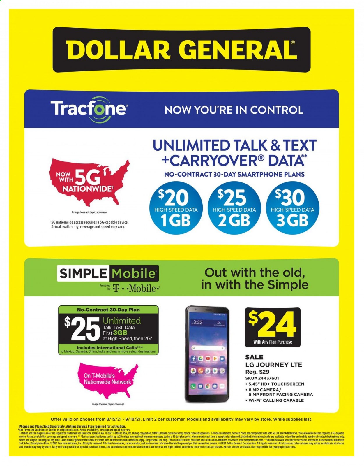 Dollar General ad - 08/15/2021 - 09/18/2021. Page 1