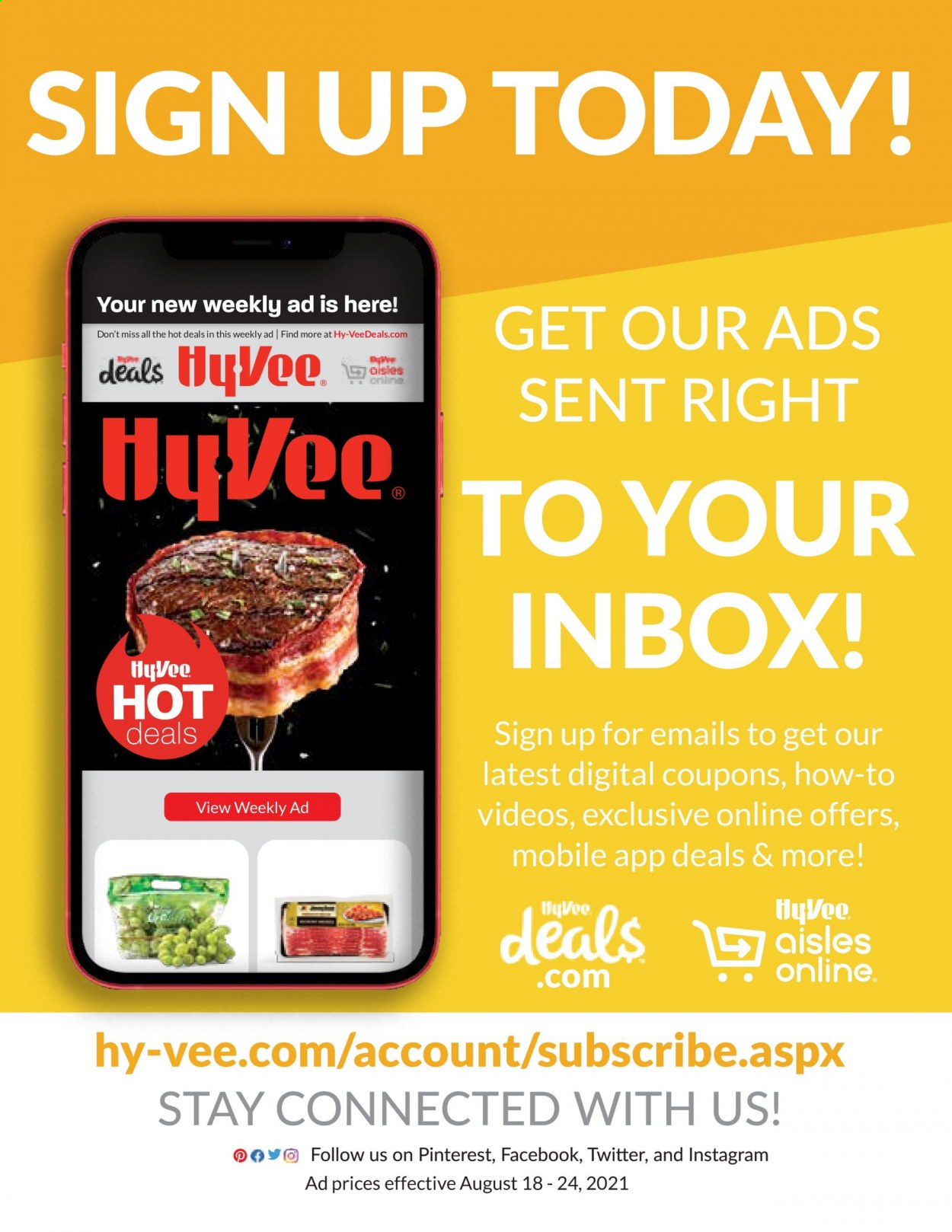 Hy-Vee ad - 08/18/2021 - 08/24/2021. Page 36