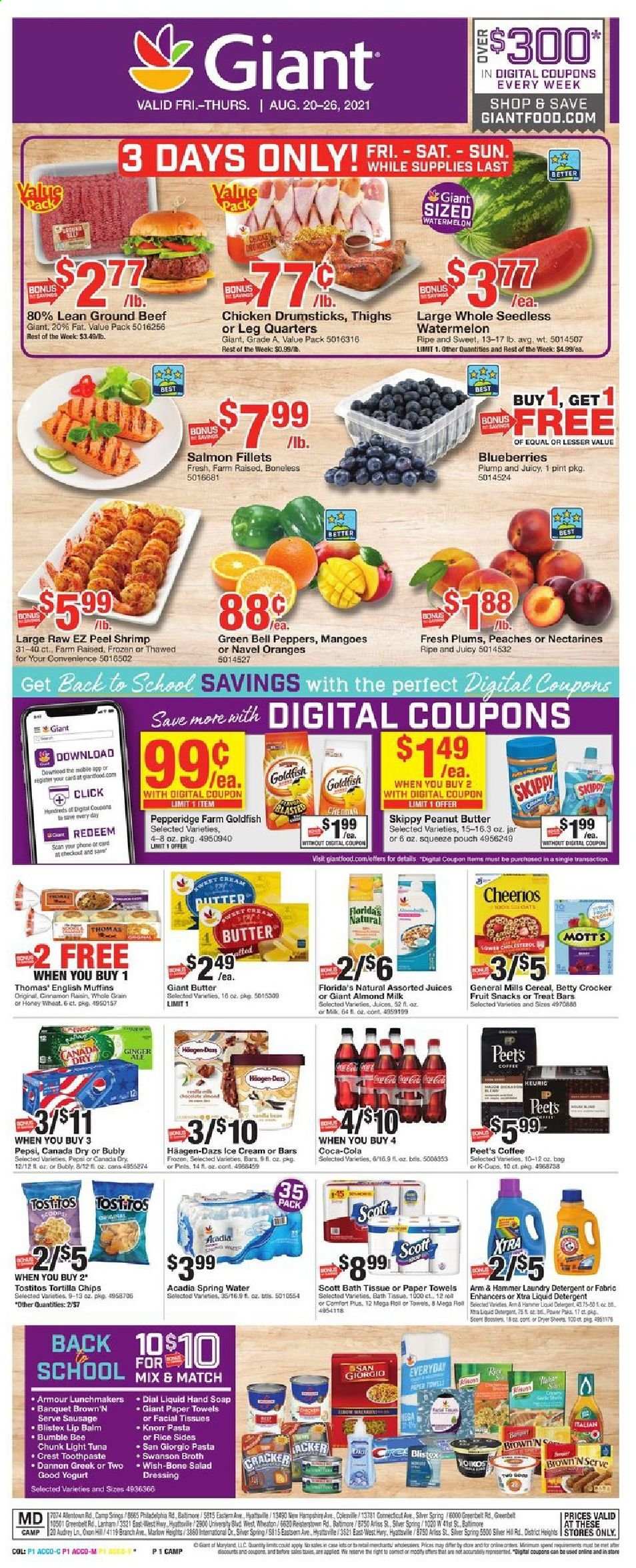 Giant Food ad - 08/20/2021 - 08/26/2021. Page 1