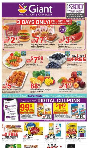 Giant Food Flyer - 08.20.2021 - 08.26.2021.