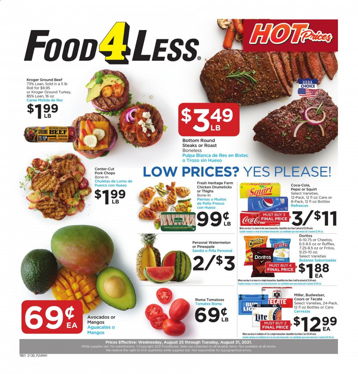 Food 4 Less ad - 08/25/2021 - 08/31/2021. Page 1