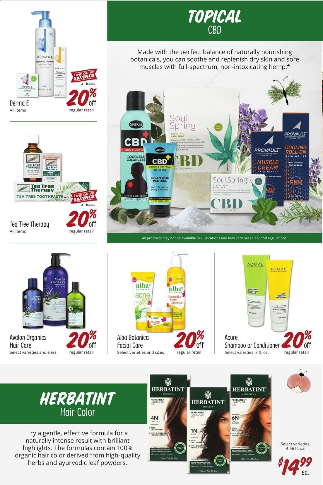 thumbnail - Sprouts Flyer - 08/25/2021 - 09/28/2021 - Sales products - herbs, tea, Purity, bath salt, shampoo, cleanser, conditioner, hair color, body scrub, muscle cream, roll-on, pain relief, Spectrum. Page 24.
