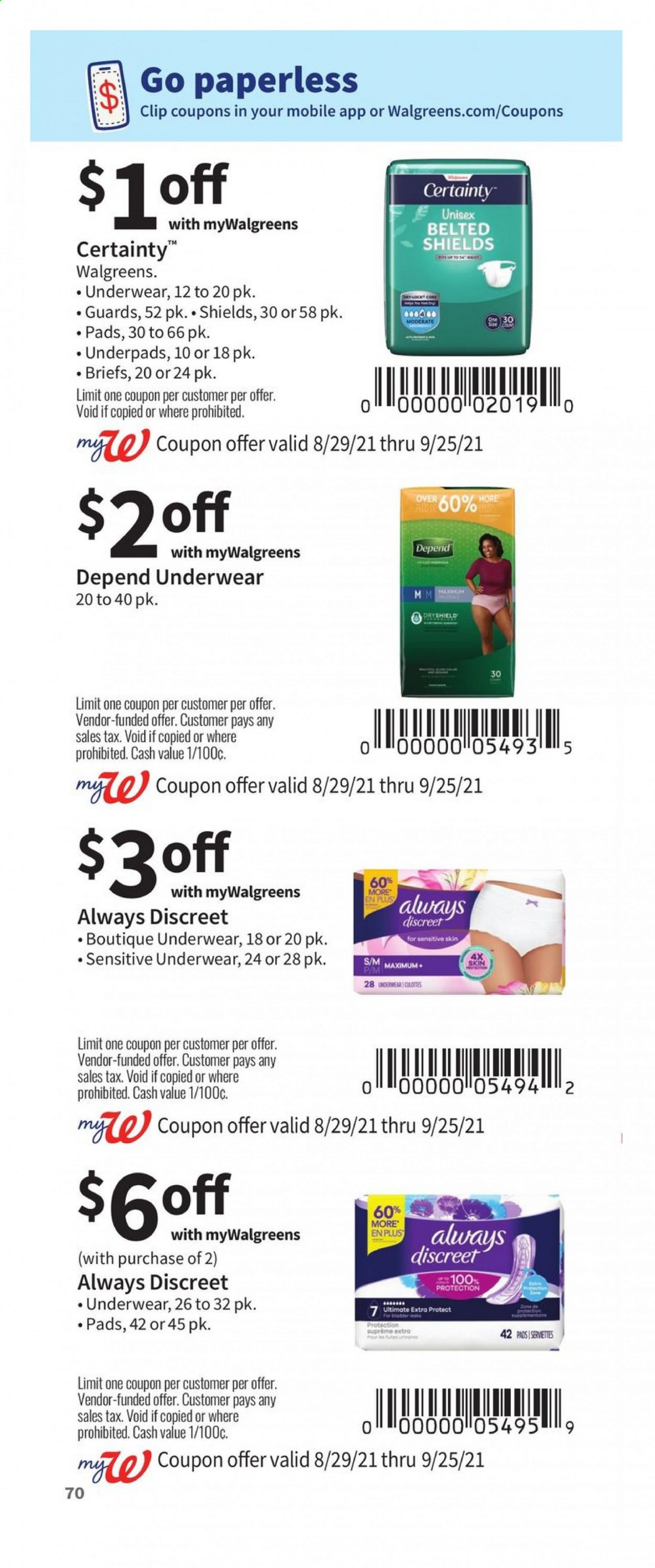 Walgreens ad - 08/29/2021 - 09/25/2021. Page 70