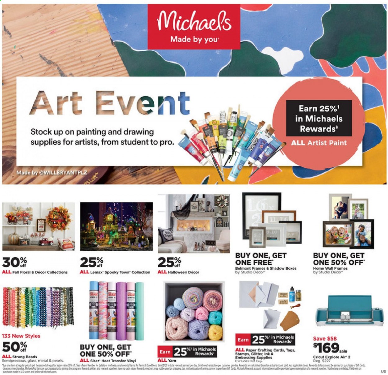 thumbnail - Michaels Flyer - 08/29/2021 - 09/04/2021 - Sales products - glitter, paper, Lemax. Page 1.