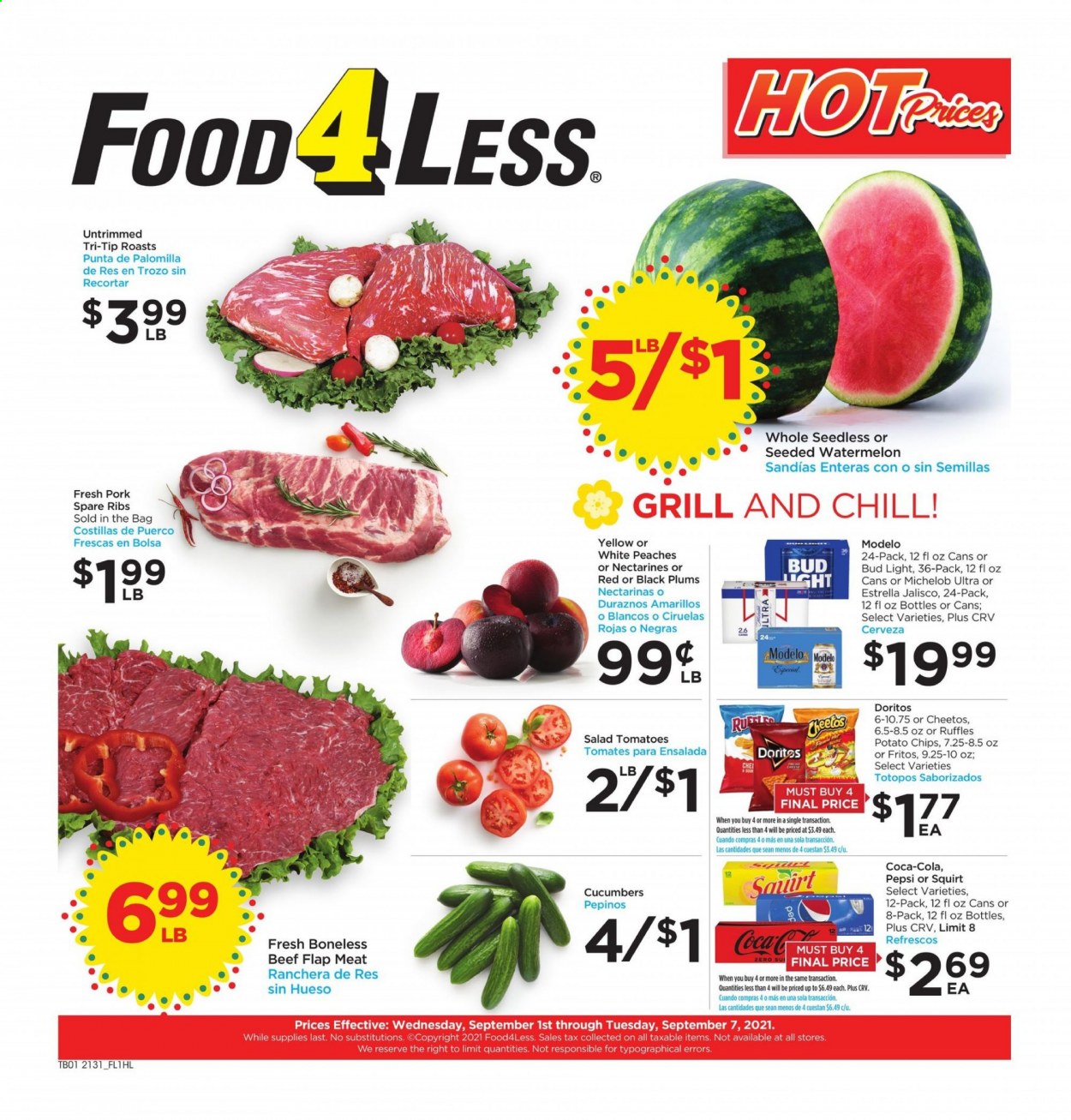 Food 4 Less ad - 09/01/2021 - 09/07/2021. Page 1