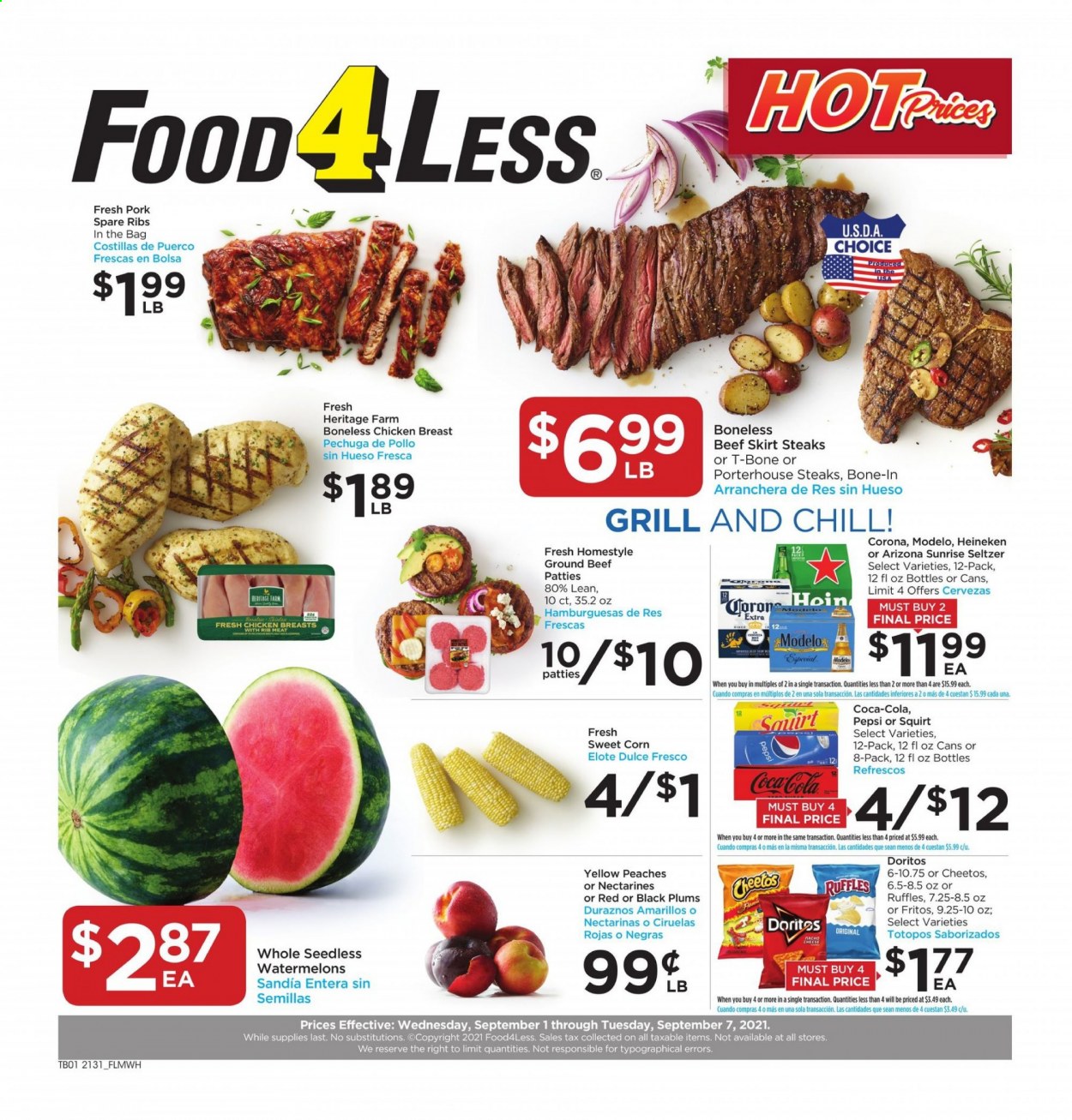 Food 4 Less ad - 09/01/2021 - 09/07/2021. Page 1