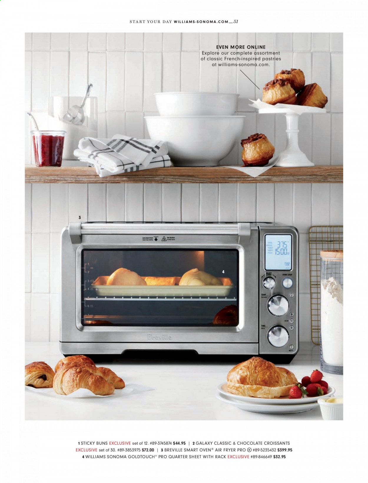 thumbnail - Williams-Sonoma Flyer - 09/01/2021 - 09/30/2021 - Sales products - croissant, buns, chocolate, oven, air fryer. Page 51.