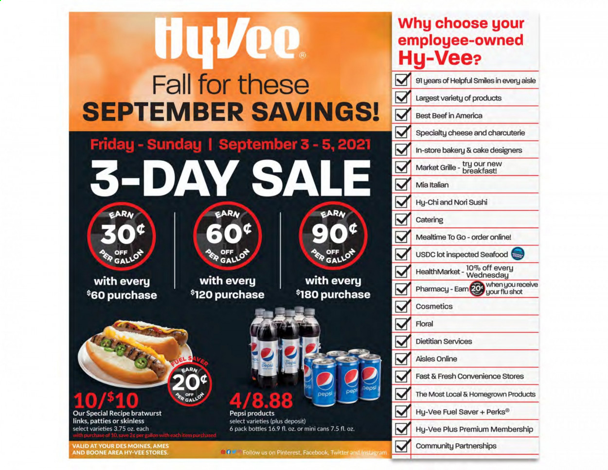 Hy-Vee ad - 09/01/2021 - 09/28/2021. Page 1