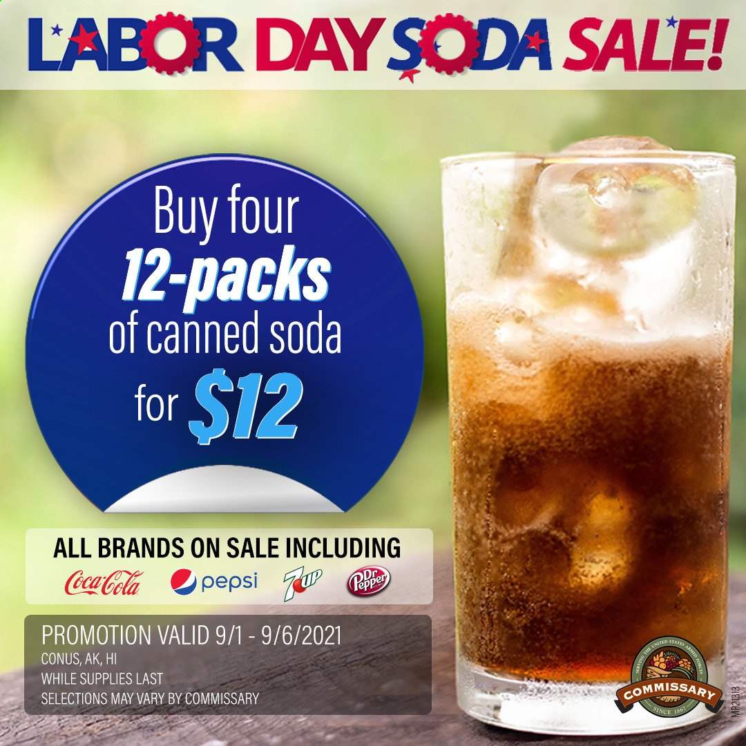 thumbnail - Commissary Flyer - 09/01/2021 - 09/06/2021 - Sales products - pepper, Coca-Cola, Pepsi, soda. Page 1.