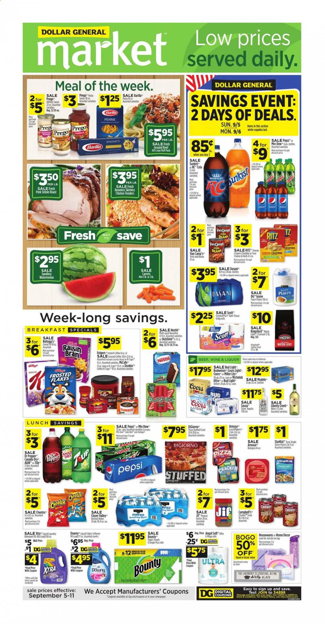 Dollar General ad - 09/05/2021 - 09/11/2021. Page 1