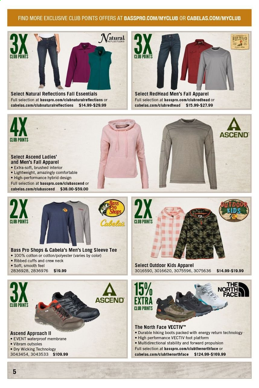 thumbnail - Bass Pro Shops Flyer - 09/01/2021 - 09/30/2021 - Sales products - boots, long-sleeve tee, Bass Pro. Page 5.