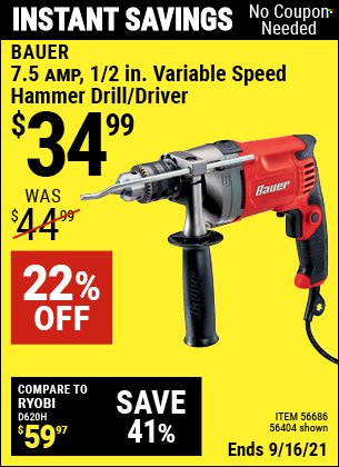 thumbnail - Harbor Freight Flyer - 09/07/2021 - 09/16/2021 - Sales products - drill. Page 20.